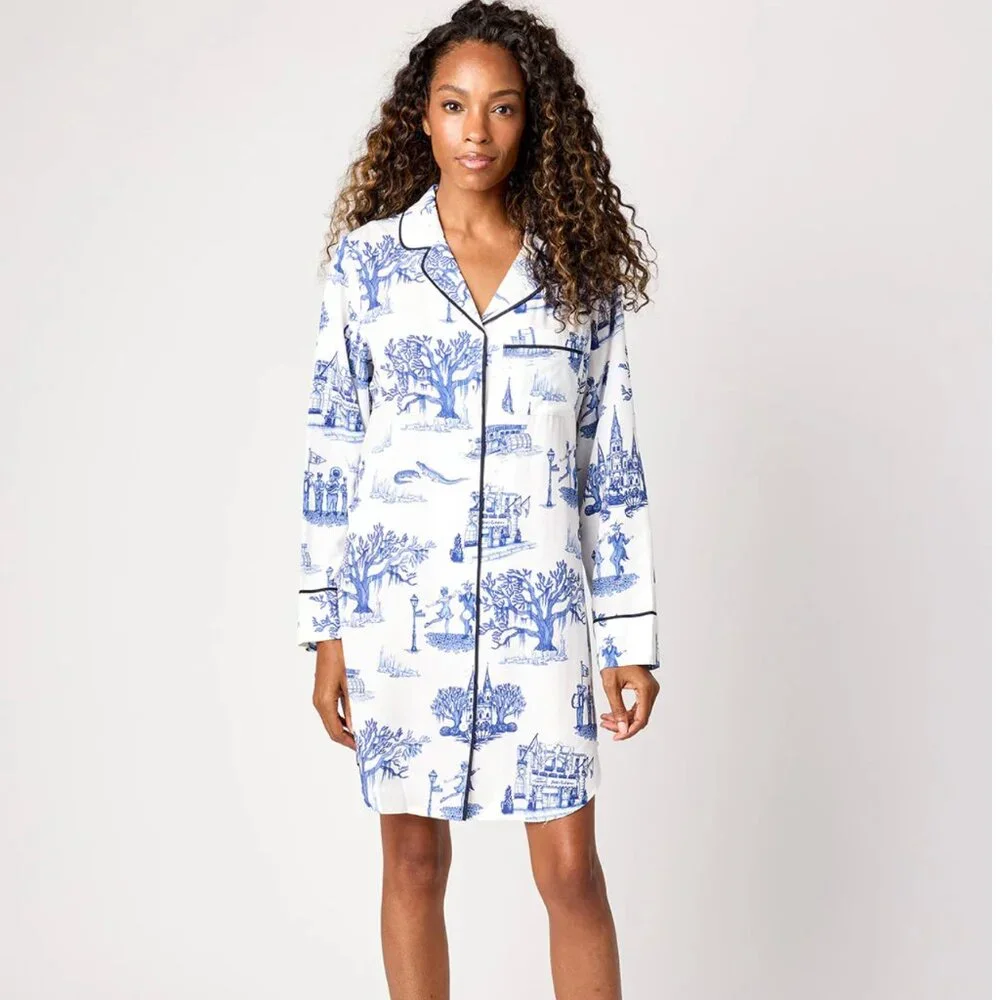 New Orleans Toile Sleep Shirt - Picture 2 of 11